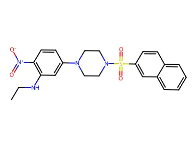 N-ethyl-5-(4-naphthalen-2-ylsulfonylpiperazin-1-yl)-2-nitroaniline structure