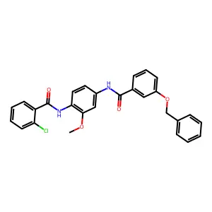 2-chloro-N-[2-methoxy-4-[(3-phenylmethoxybenzoyl)amino]phenyl]benzamide structure