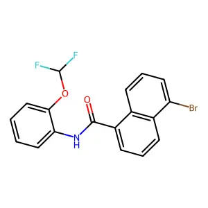 5-bromo-N-[2-(difluoromethoxy)phenyl]naphthalene-1-carboxamide structure