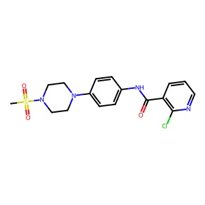 2-Chloro-N-[4-(4-methanesulfonyl-piperazin-1-yl)-phenyl]-nicotinamide structure