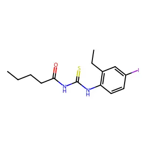 N-[(2-ethyl-4-iodophenyl)carbamothioyl]pentanamide structure