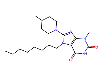 3-methyl-8-(4-methylpiperidin-1-yl)-7-octyl-1H-purine-2,6(3H,7H)-dione structure