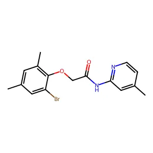 2-(2-bromo-4,6-dimethylphenoxy)-N-(4-methylpyridin-2-yl)acetamide structure