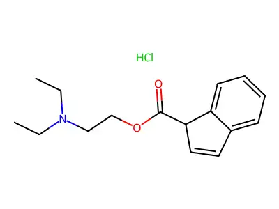 2-(Diethylamino)ethyl 1H-indene-1-carboxylate--hydrogen chloride (1/1) structure