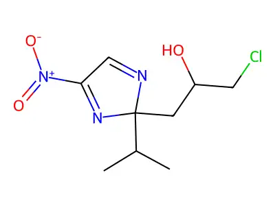1H-Imidazole-1-ethanol, alpha-(chloromethyl)-2-isopropyl-5-nitro- structure