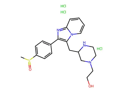 Imidazo(1,2-a)pyridine, 3-(4-(2-hydroxyethyl)piperazin-2-ylmethyl)-2-(p- methylsulfinyl phenyl)-, trihydrochloride structure