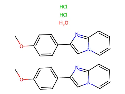 Imidazo(1,2-a)pyridine, 2-(p-methoxyphenyl)-, hydrochloride, hemihydrate structure