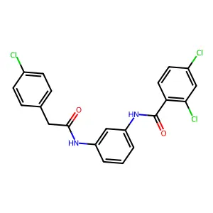 2,4-dichloro-N-[3-[[2-(4-chlorophenyl)acetyl]amino]phenyl]benzamide structure