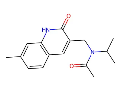 N-[(7-methyl-2-oxo-1H-quinolin-3-yl)methyl]-N-propan-2-ylacetamide structure