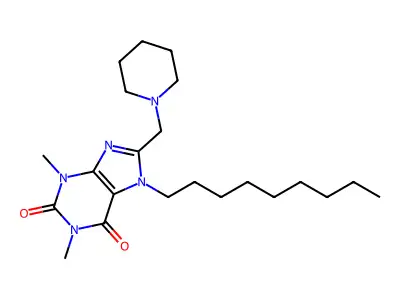 1,3-Dimethyl-7-nonyl-8-(piperidin-1-ylmethyl)purine-2,6-dione structure