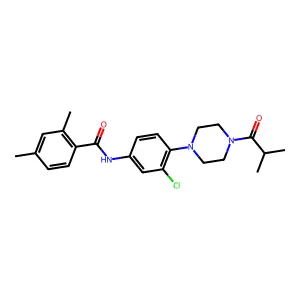 N-[3-chloro-4-[4-(2-methylpropanoyl)piperazin-1-yl]phenyl]-2,4-dimethylbenzamide structure