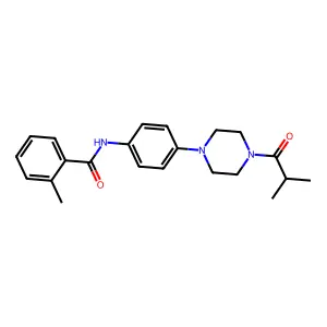 2-methyl-N-[4-[4-(2-methylpropanoyl)piperazin-1-yl]phenyl]benzamide structure