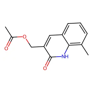 (8-methyl-2-oxo-1H-quinolin-3-yl)methyl acetate structure