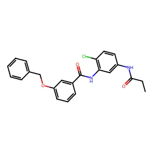 N-[2-chloro-5-(propanoylamino)phenyl]-3-phenylmethoxybenzamide structure