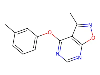 3-Methyl-4-(3-methylphenoxy)-[1,2]oxazolo[5,4-d]pyrimidine structure