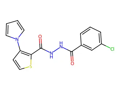 N'-(3-chlorobenzoyl)-3-(1H-pyrrol-1-yl)-2-thiophenecarbohydrazide structure