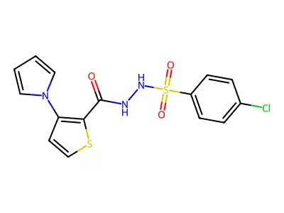 4-chloro-N'-{[3-(1H-pyrrol-1-yl)-2-thienyl]carbonyl}benzenesulfonohydrazide structure