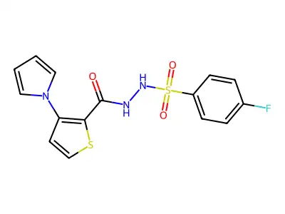 4-fluoro-N'-{[3-(1H-pyrrol-1-yl)-2-thienyl]carbonyl}benzenesulfonohydrazide structure