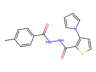N'-(4-methylbenzoyl)-3-(1H-pyrrol-1-yl)-2-thiophenecarbohydrazide structure
