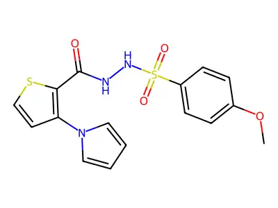 4-methoxy-N'-{[3-(1H-pyrrol-1-yl)-2-thienyl]carbonyl}benzenesulfonohydrazide structure