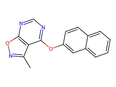 3-Methyl-4-(2-naphthyloxy)isoxazolo[5,4-d]pyrimidine structure