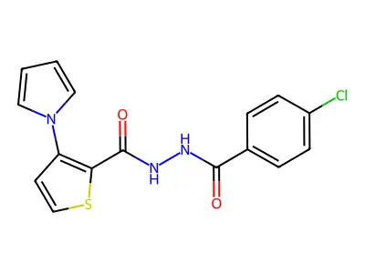 N'-(4-chlorobenzoyl)-3-(1H-pyrrol-1-yl)-2-thiophenecarbohydrazide structure