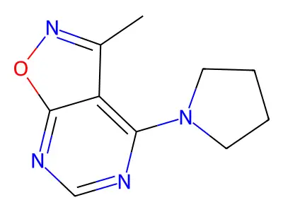 3-Methyl-4-(1-pyrrolidinyl)isoxazolo[5,4-d]pyrimidine structure