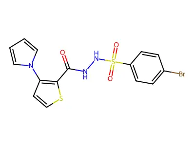 4-bromo-N'-{[3-(1H-pyrrol-1-yl)-2-thienyl]carbonyl}benzenesulfonohydrazide structure
