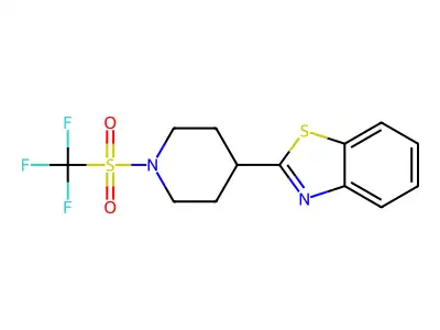 2-{1-[(Trifluoromethyl)sulfonyl]-4-piperidinyl}-1,3-benzothiazole structure