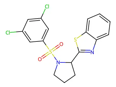 2-{1-[(3,5-Dichlorophenyl)sulfonyl]-2-pyrrolidinyl}-1,3-benzothiazole structure