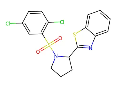 2-[1-(2,5-Dichlorobenzenesulfonyl)pyrrolidin-2-yl]-1,3-benzothiazole structure