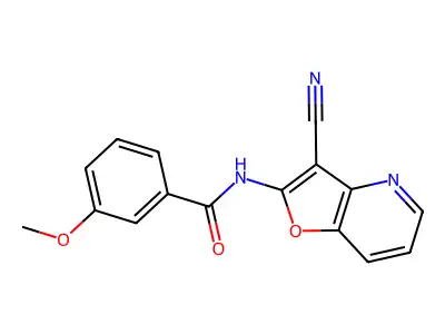 N-(3-cyanofuro[3,2-b]pyridin-2-yl)-3-methoxybenzamide structure