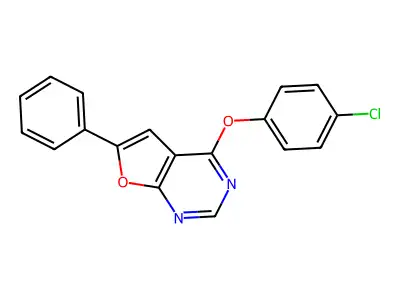 4-(4-Chlorophenoxy)-6-phenylfuro[2,3-d]pyrimidine structure