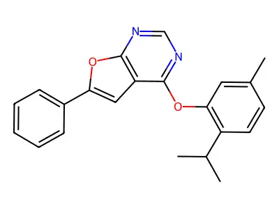 4-(2-Isopropyl-5-methylphenoxy)-6-phenylfuro[2,3-d]pyrimidine structure