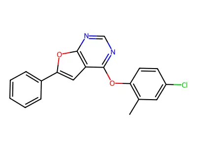4-(4-Chloro-2-methylphenoxy)-6-phenylfuro[2,3-d]pyrimidine structure