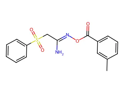 [[1-Amino-2-(benzenesulfonyl)ethylidene]amino] 3-methylbenzoate structure