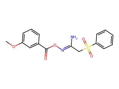 [[1-Amino-2-(benzenesulfonyl)ethylidene]amino] 3-methoxybenzoate structure
