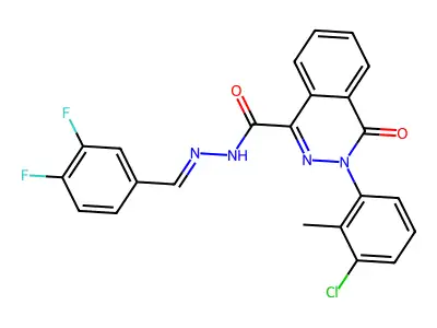 3-(3-chloro-2-methylphenyl)-N'-[(E)-(3,4-difluorophenyl)methylidene]-4-oxo-3,4-dihydro-1-phthalazinecarbohydrazide structure
