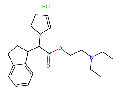 alpha-Cyclopent-2-en-1-ylindan-1-acetic acid hydrochloride structure
