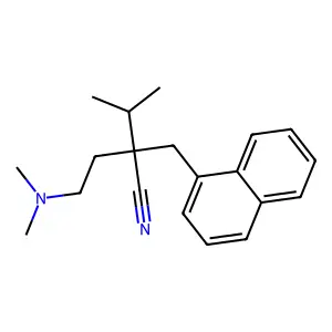 1-Naphthalenepropionitrile, alpha-(2-(dimethylamino)ethyl)-alpha-isopropyl- structure