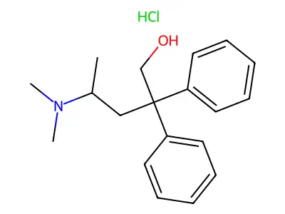 4-(Dimethylamino)-2,2-diphenylpentan-1-ol--hydrogen chloride (1/1) structure