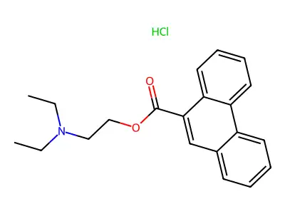 9-Phenanthrenecarboxylic acid, 2-(diethylamino)ethyl ester, hydrochloride (1:1) structure