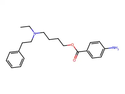 Phenethylamine, N-ethyl-N-(4-hydroxybutyl)-, p-aminobenzoate (ester) structure