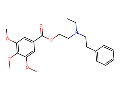 Phenethylamine, N-ethyl-N-(2-hydroxyethyl)-, 3,4,5-trimethoxybenzoate (ester) structure
