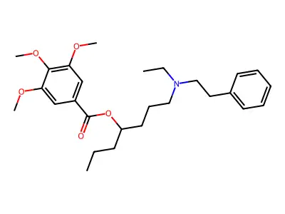 Phenethylamine, N-ethyl-N-(4-hydroxyheptyl)-, 3,4,5-trimethoxybenzoate (ester) structure