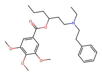 Phenethylamine, N-ethyl-N-(3-hydroxyhexyl)-, 3,4,5-trimethoxybenzoate (ester) structure