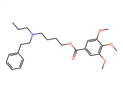 Phenethylamine, N-(4-hydroxybutyl)-N-propyl-, 3,4,5-trimethoxybenzoate (ester) structure