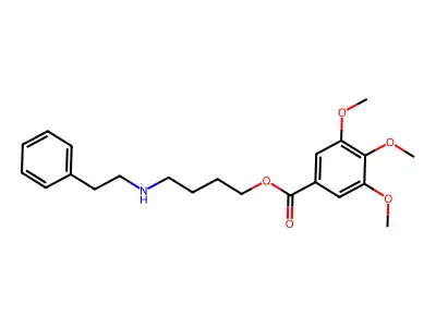 Phenethylamine, N-(4-hydroxybutyl)-, 3,4,5-trimethoxybenzoate (ester) structure