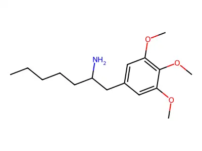 1-(3,4,5-Trimethoxyphenyl)heptan-2-amine structure