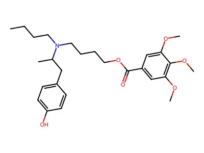 Phenol, 4-(2-(N-butyl-N-(4-(3,4,5-trimethoxybenzoyloxy)butyl)amino)propyl)- structure